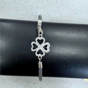 Silver Clover Charm Bracelet